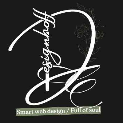 Main Logo - Designhoff - met slogan - 400x400px - geen vector - zwarte achtergrond