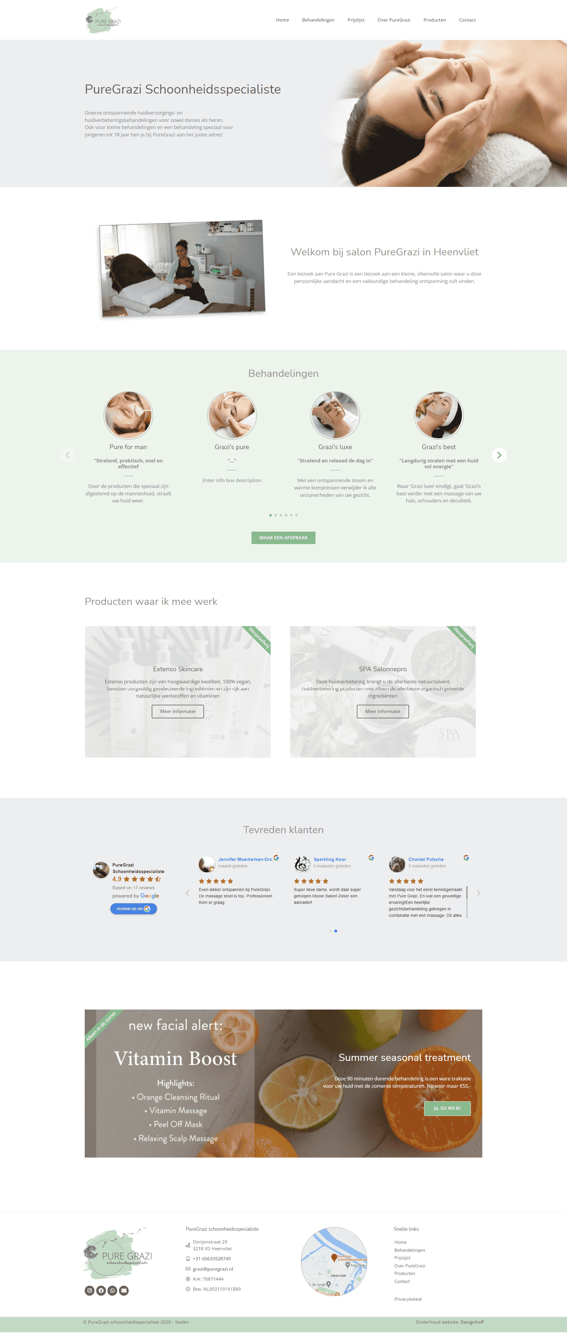 Homepage nieuw website Pure Grazi
