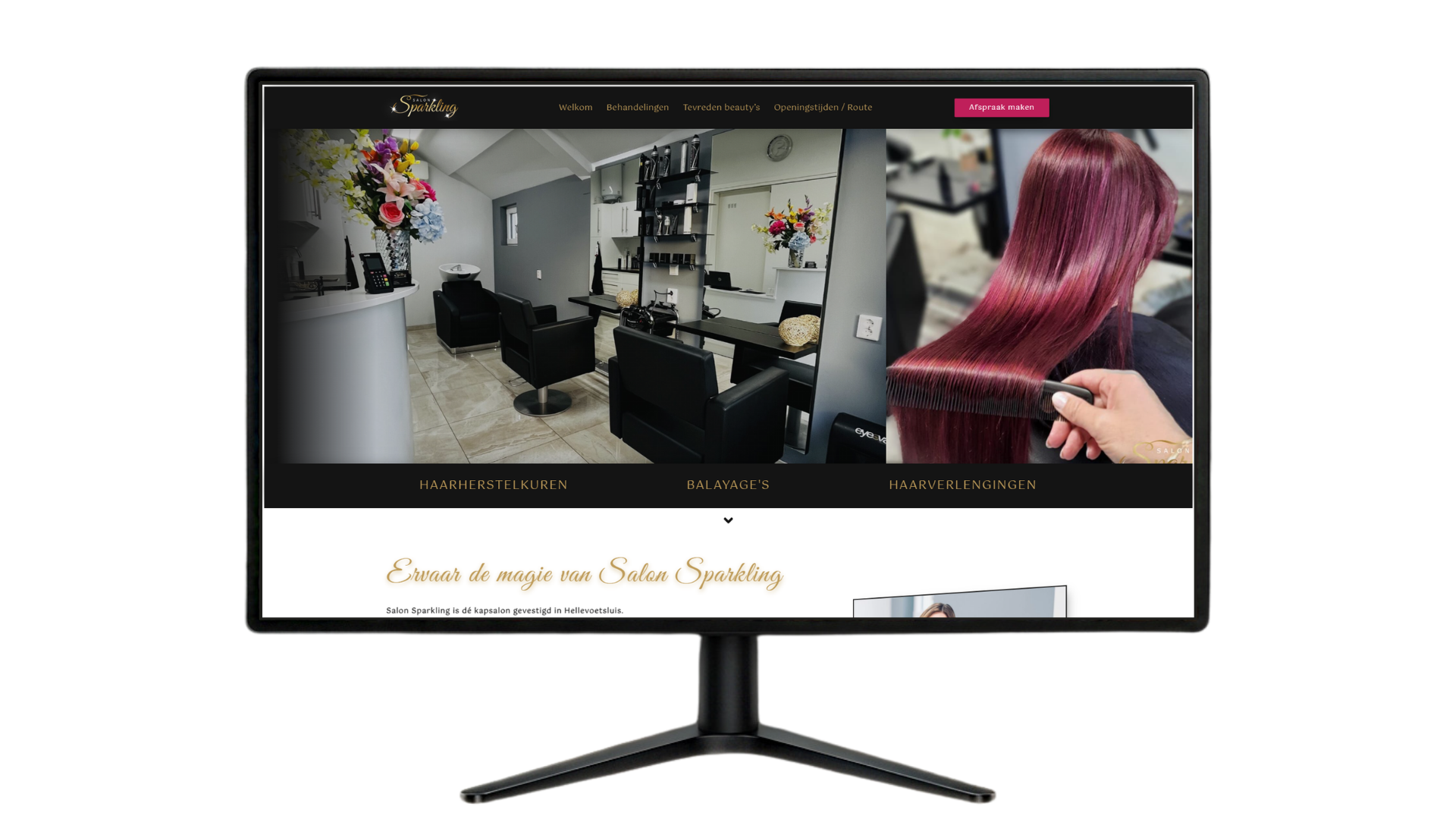 Designhoff - Webdesign - Portfolio - Pluktuin Hellevoetsluis - Salon Sparkling